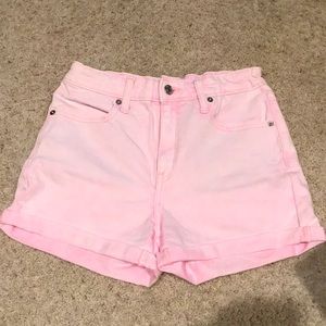 Pink high waisted jean shorts